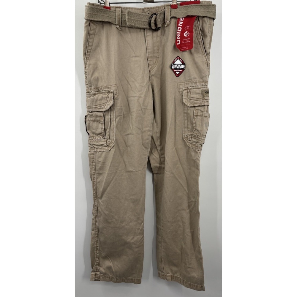 Union Bay Cargo Pants Mens 30x32 Desert Survivor Belted Style Y35HE3D NEW
